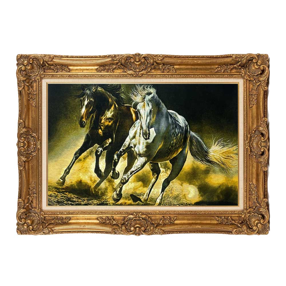 Storm Horses Persian pictorial carpet