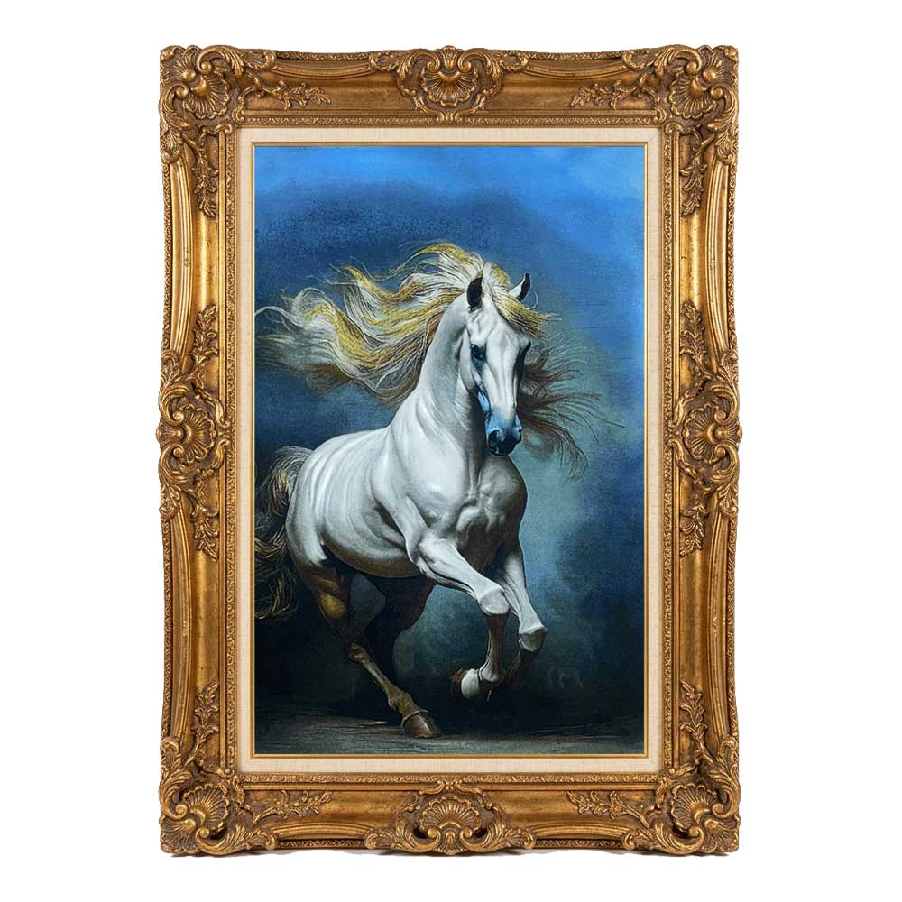 Handmade White Horse tapestry