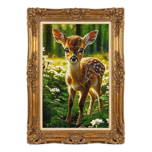Handmade gazelle pictorial carpet
