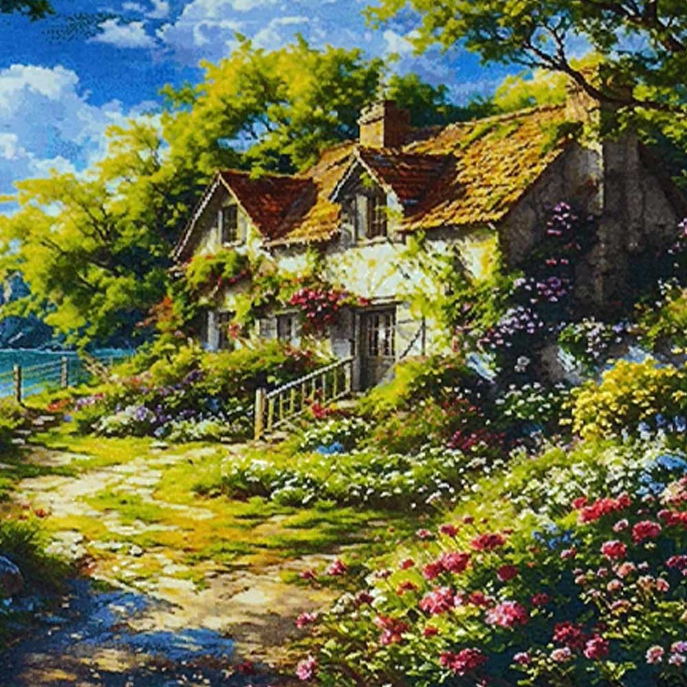 Handmade Milan Cottage Silk Tapestry