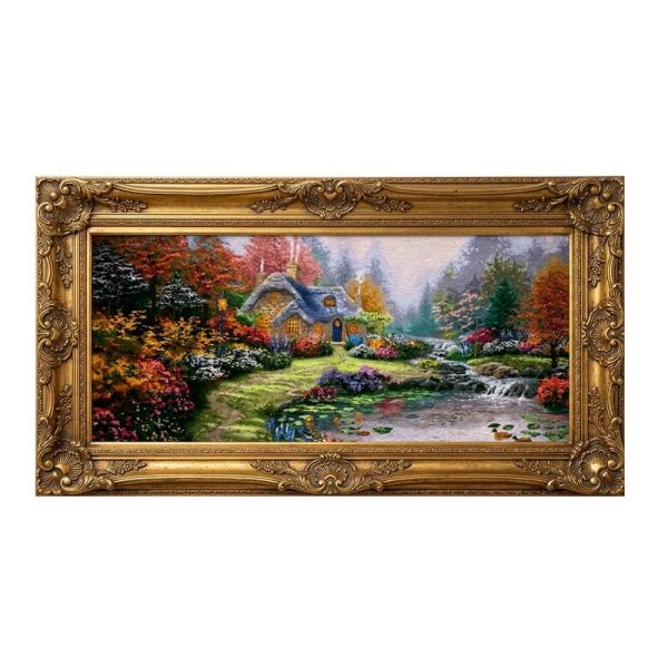 Hand woven Cottage Landscape Pictorial Carpet