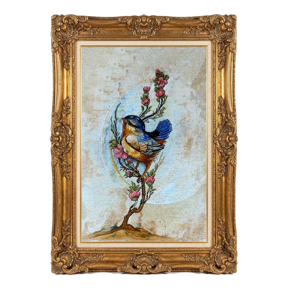 Handmade Silk Bird Tapestry