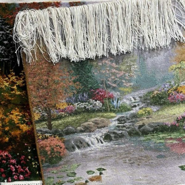 Hand woven Cottage Landscape Pictorial Carpet