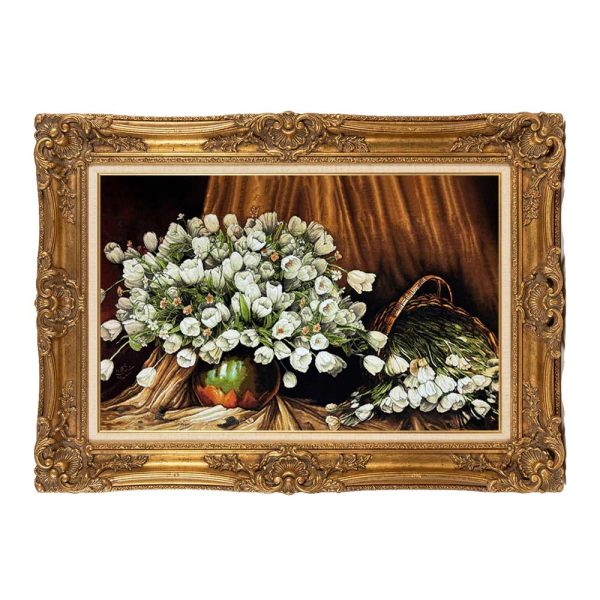 White Tulips Silk Rug