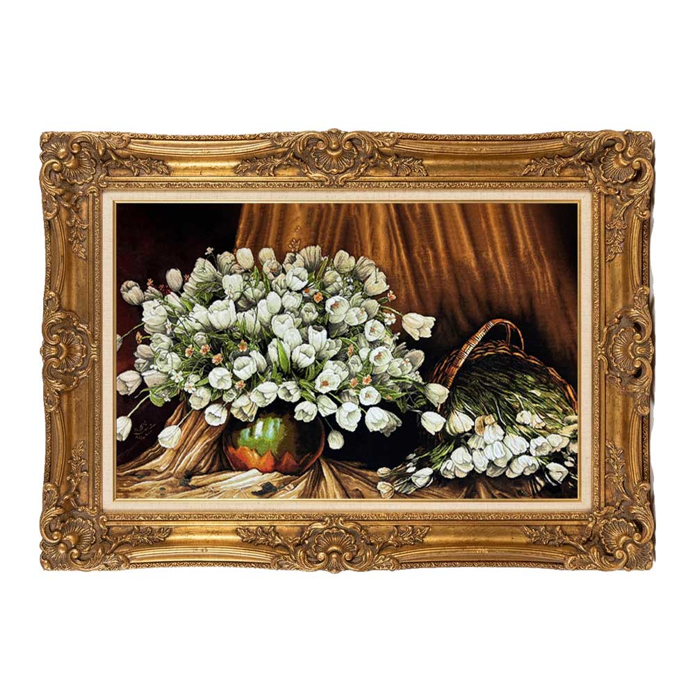 White Tulips Silk Rug