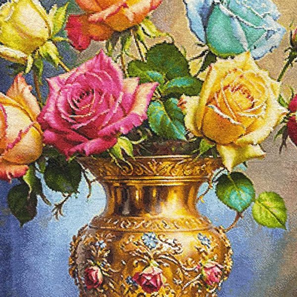 Handmade Colorful Rose Vase Rug