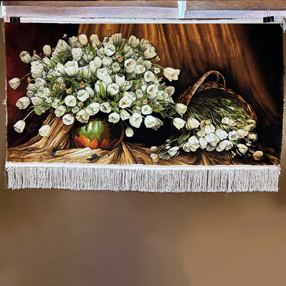White Tulips Silk Rug