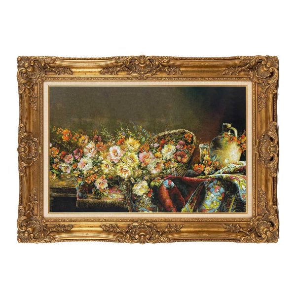 Handmade Flower Basket Carpet