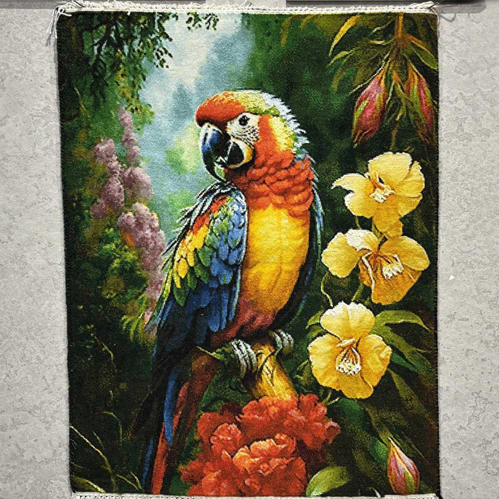 Handmade Parrot in Spring Tapestry Rug