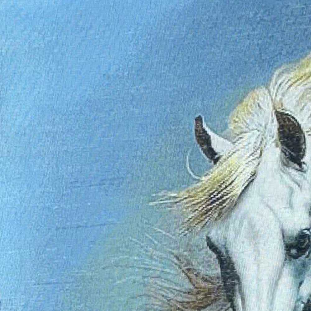 Handmade White Horse tapestry