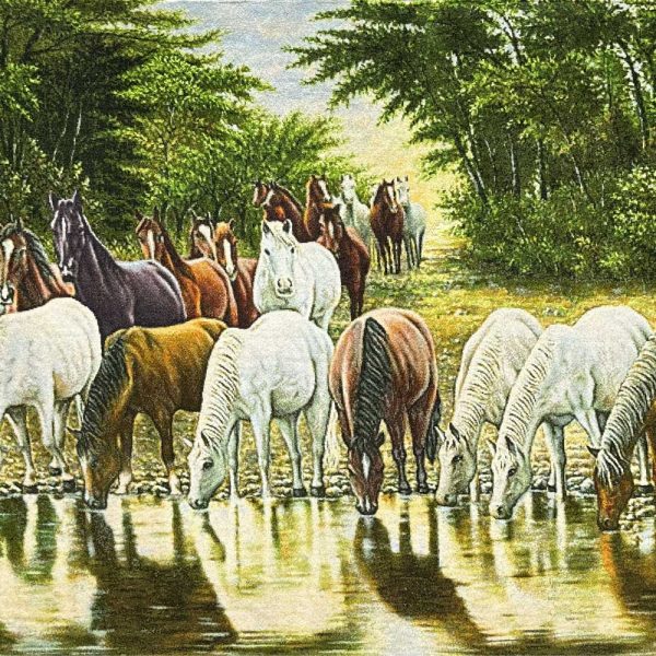 Wild Horses Herd Pictorial Carpet