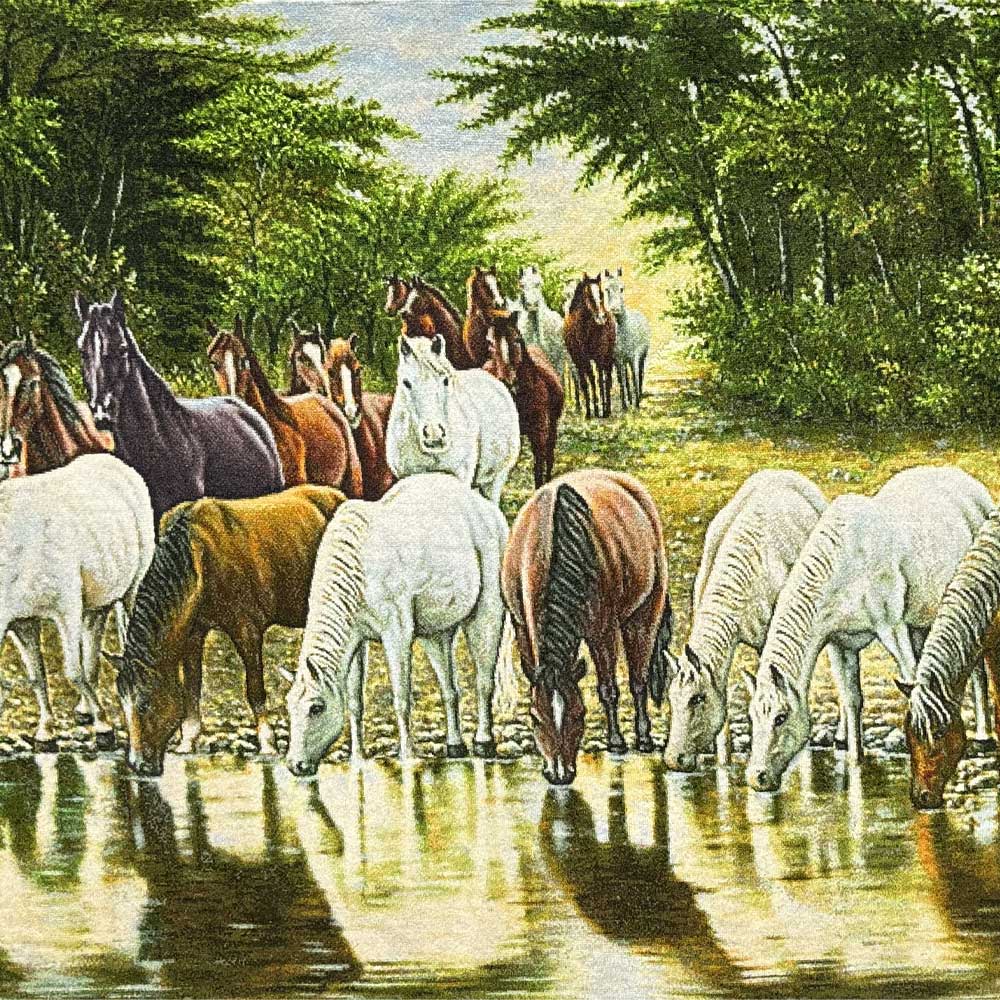 Wild Horses Herd Pictorial Carpet