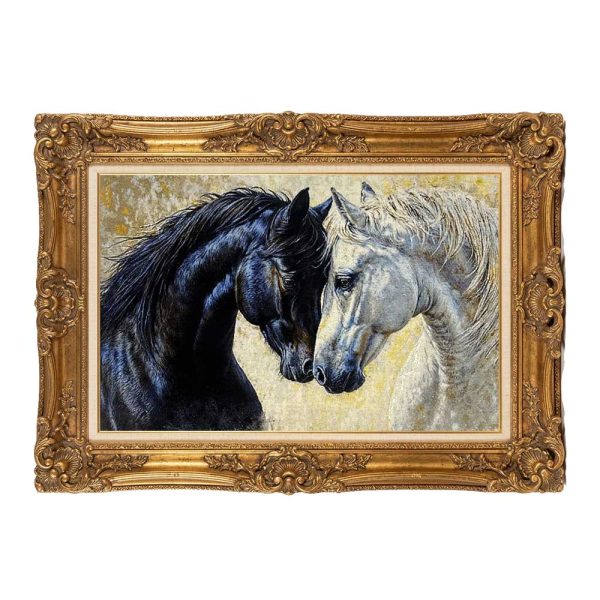 Two Lover Horses Handmade Carpet