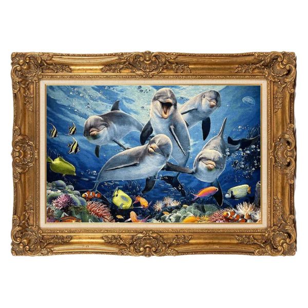 Aquarium Carpet Painting with Dolphins
