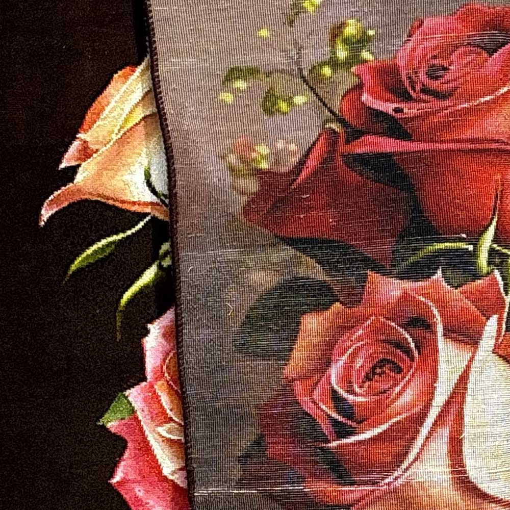 Red Rose Carpet Painting; Inspired by the Glory of Heriz Carpets