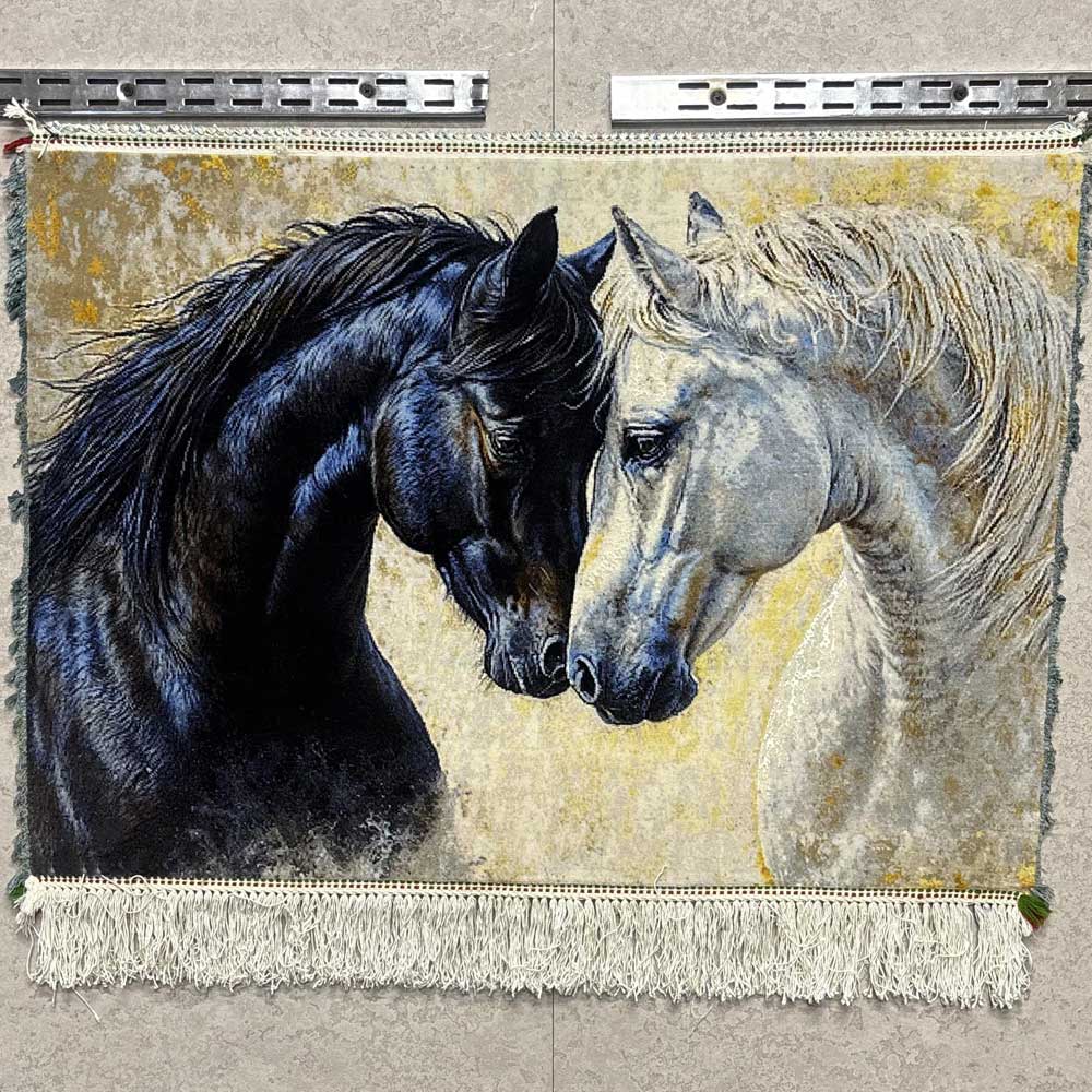 Two Lover Horses Handmade Carpet Image 3