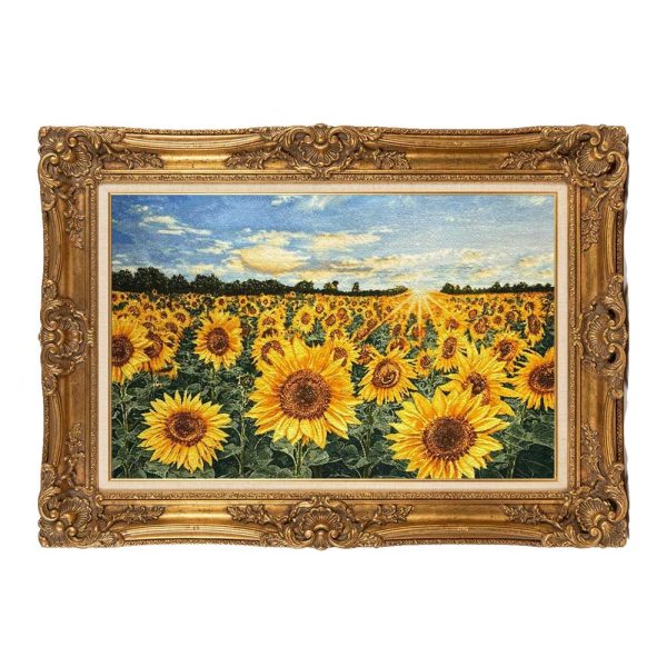 Sunflower landscape handmade carpet