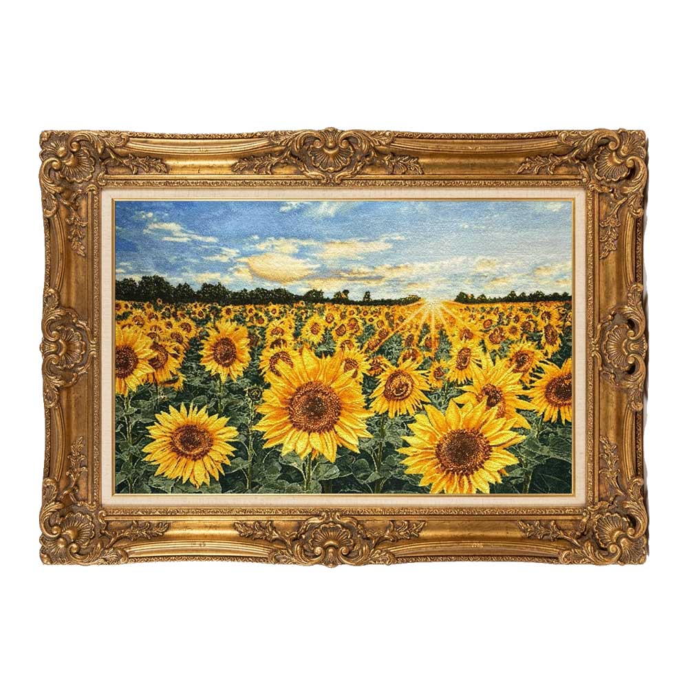 Sunflower landscape handmade carpet