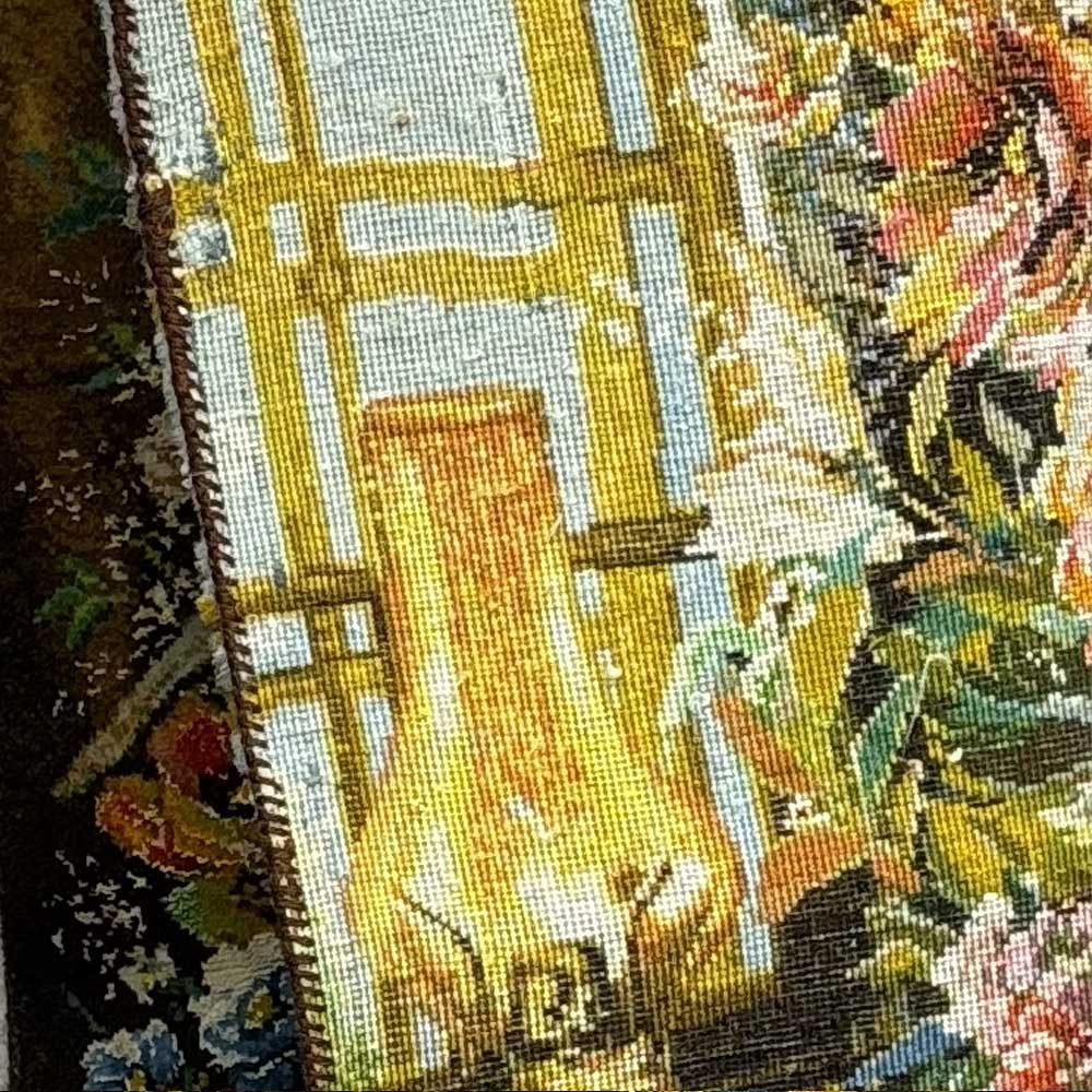 Handmade Carpet Flowers and Sparrows