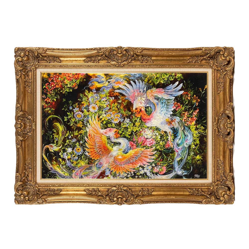 Handmade Miniature Simurgh tapestry