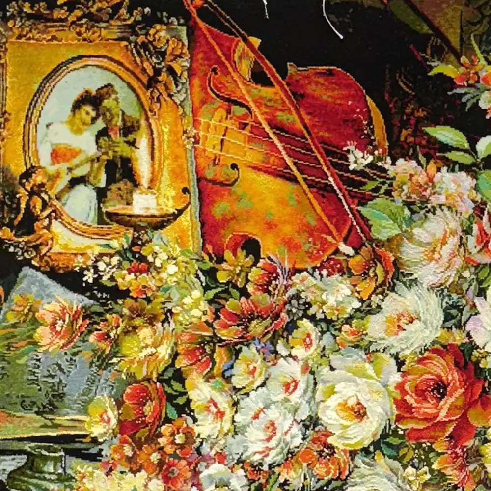 Handmade Sultan’s Violin Flower Carpet