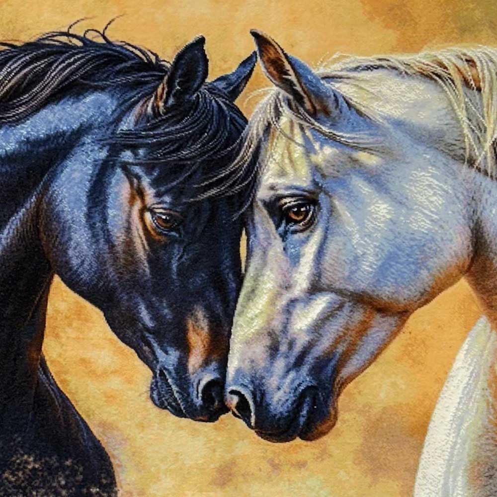 Handmade Two Lover Horses tapestry