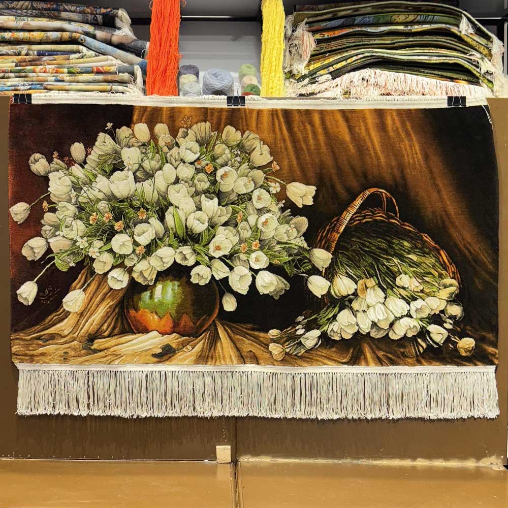 Handmade Double Tulip Silk Tapestry