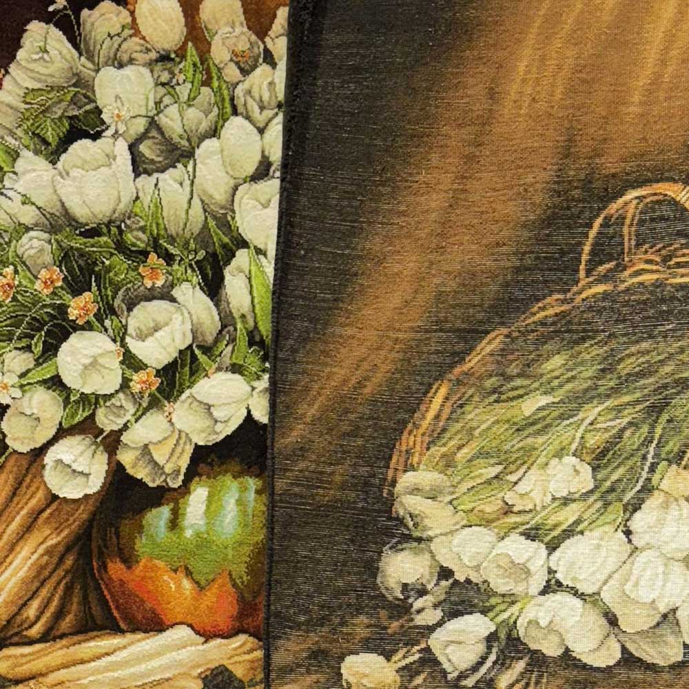 Handmade Double Tulip Silk Tapestry