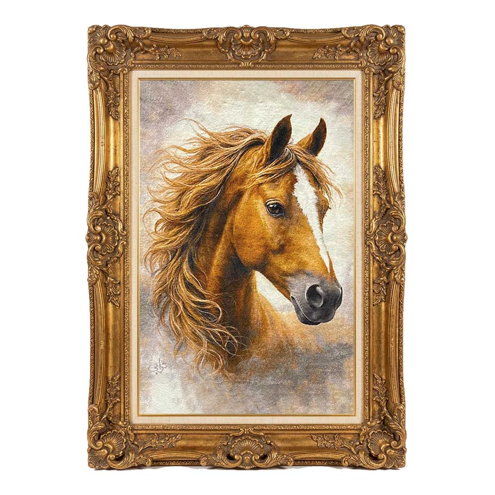Handmade Brown Horse Head Tapestry