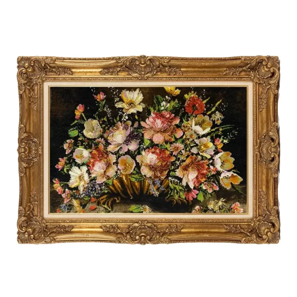 Bronze Vase Flower Handmade Carpet