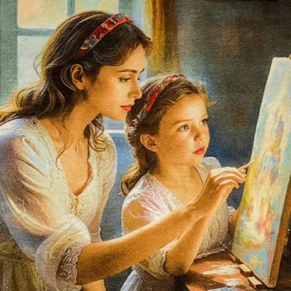 Handmade Painter Girl Carpet