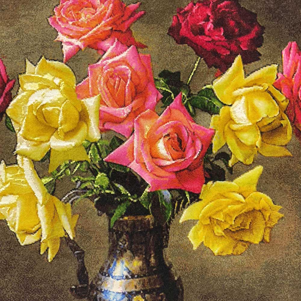 Handmade Delicate Roses Carpet