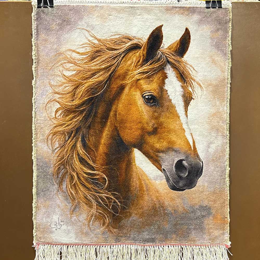 Handmade Brown Horse Head Tapestry