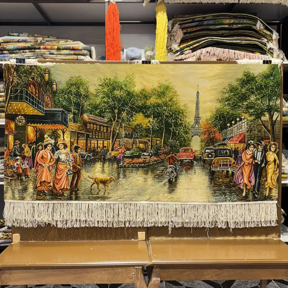 Handmade Horizontal Paris Landscape Carpet