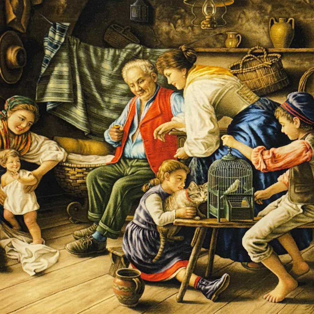 Handmade Large Family handmade tapestry