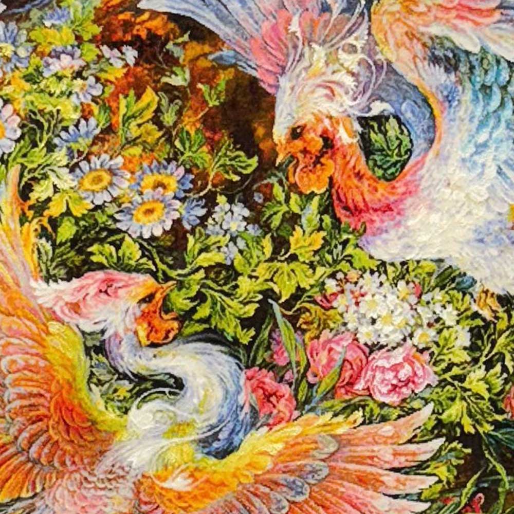 Handmade Miniature Simurgh tapestry
