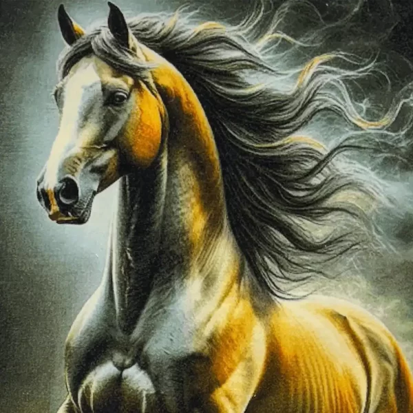 Dream's Brown Horse Hand Woven Carpet