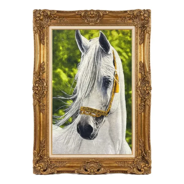 Handmade White Bridal Horse Carpet