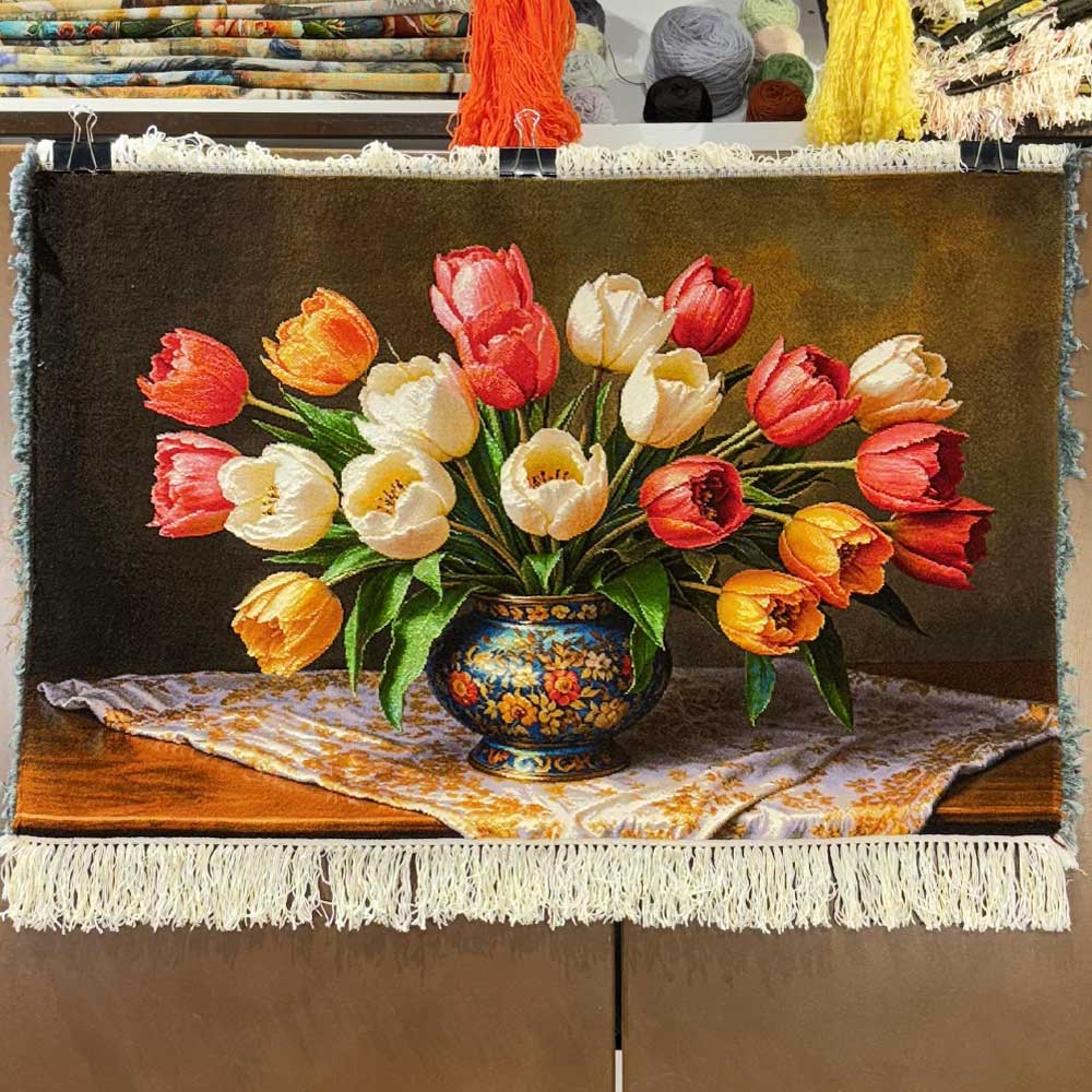 Handmade Tulip Flower Tapestry