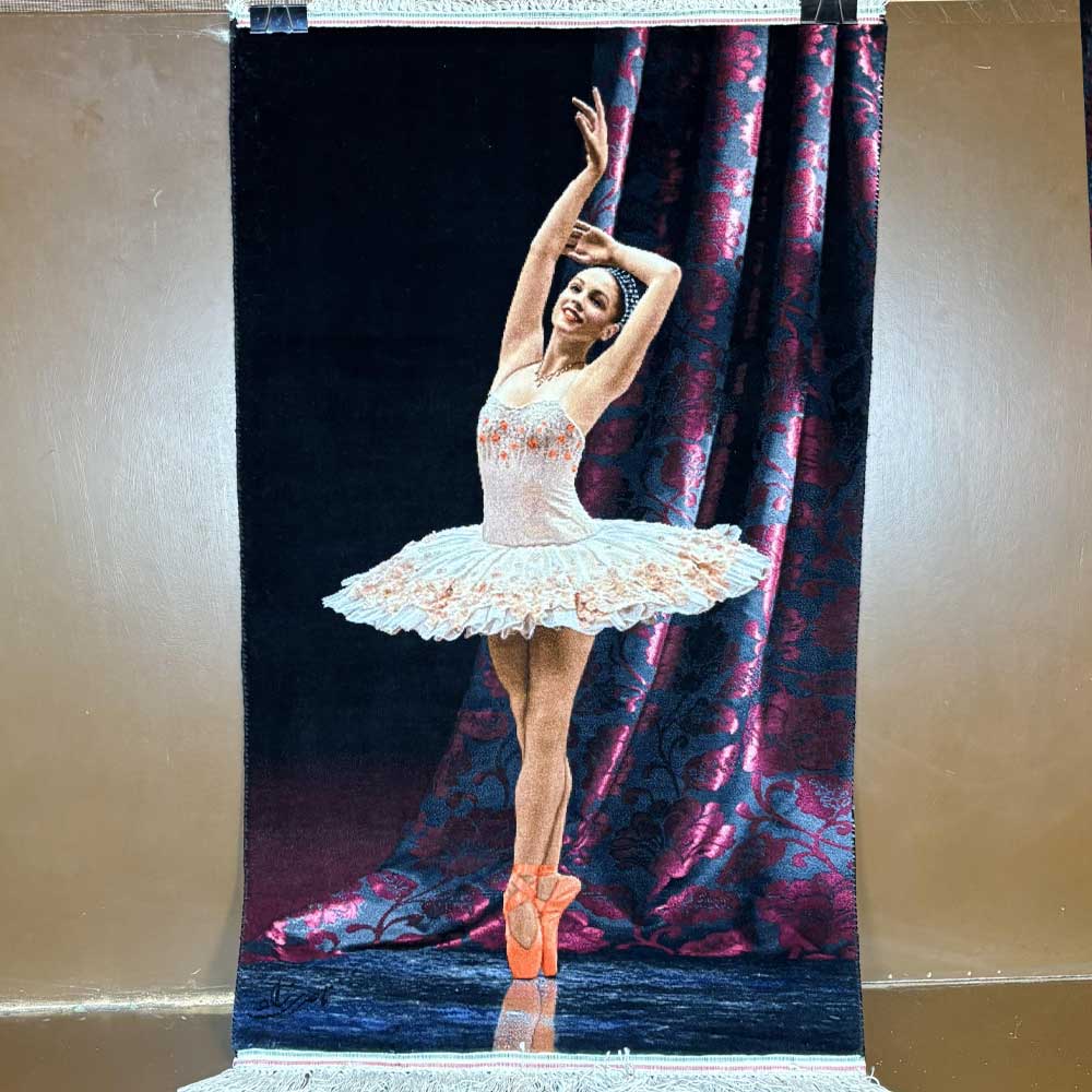 Handmade Single Ballerina Silk Tapestry