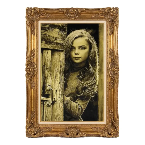 Handmade Girl Behind the Door Carpet