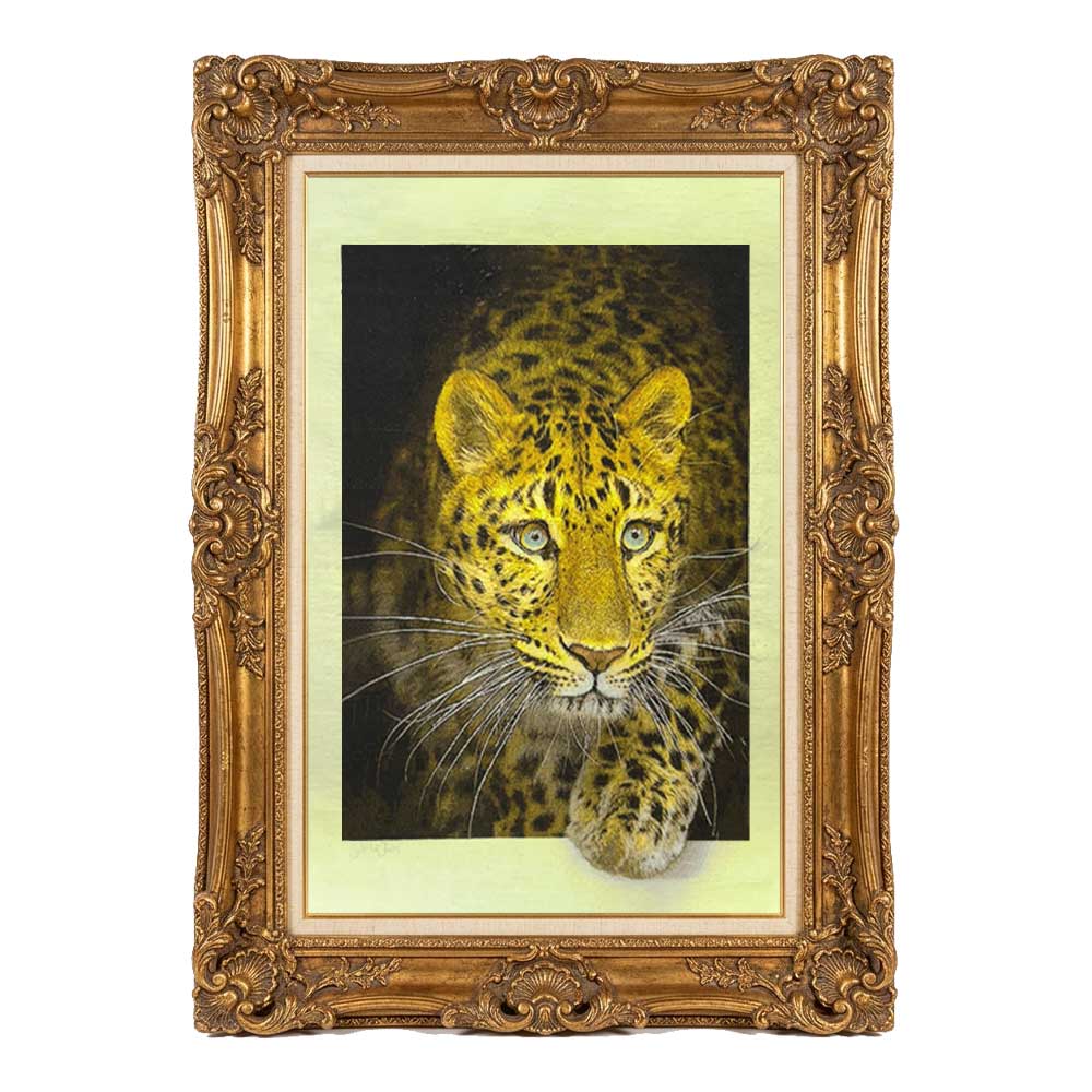 Leopard handmade silk tapestry
