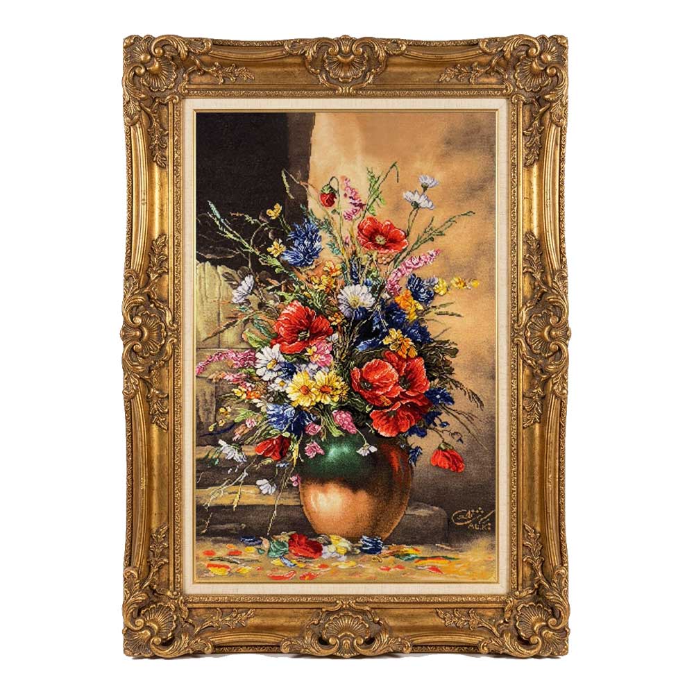 Handmade Colorful Flower Tapestry