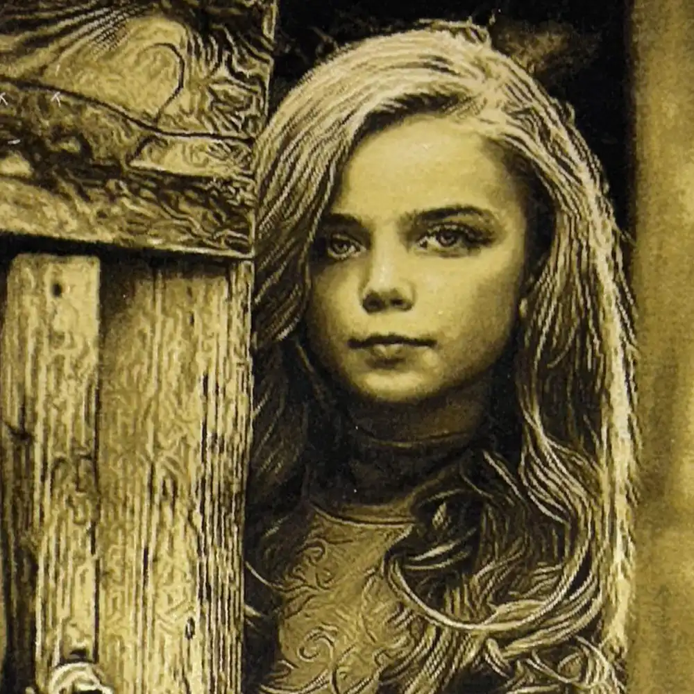 Handmade Girl Behind the Door Carpet
