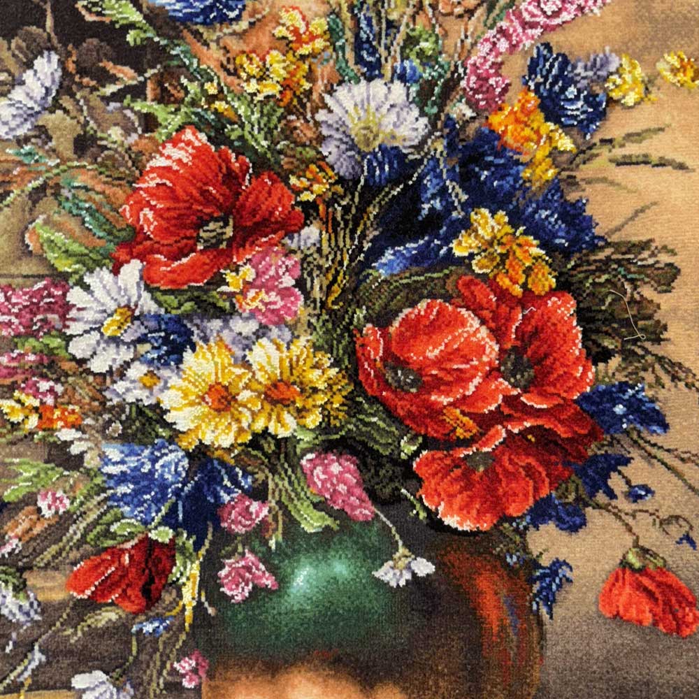 Handmade Colorful Flower Tapestry