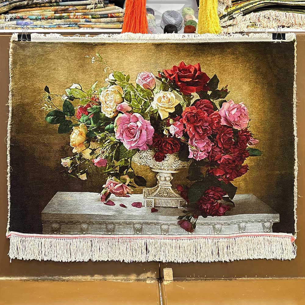 Handmade Stone Flower Tapestry