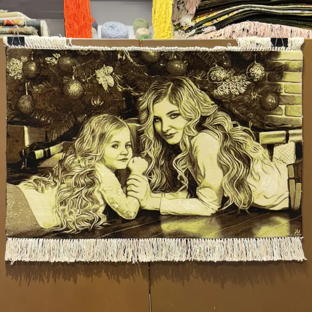 Handmade Mother’s Love Charcoal Carpet