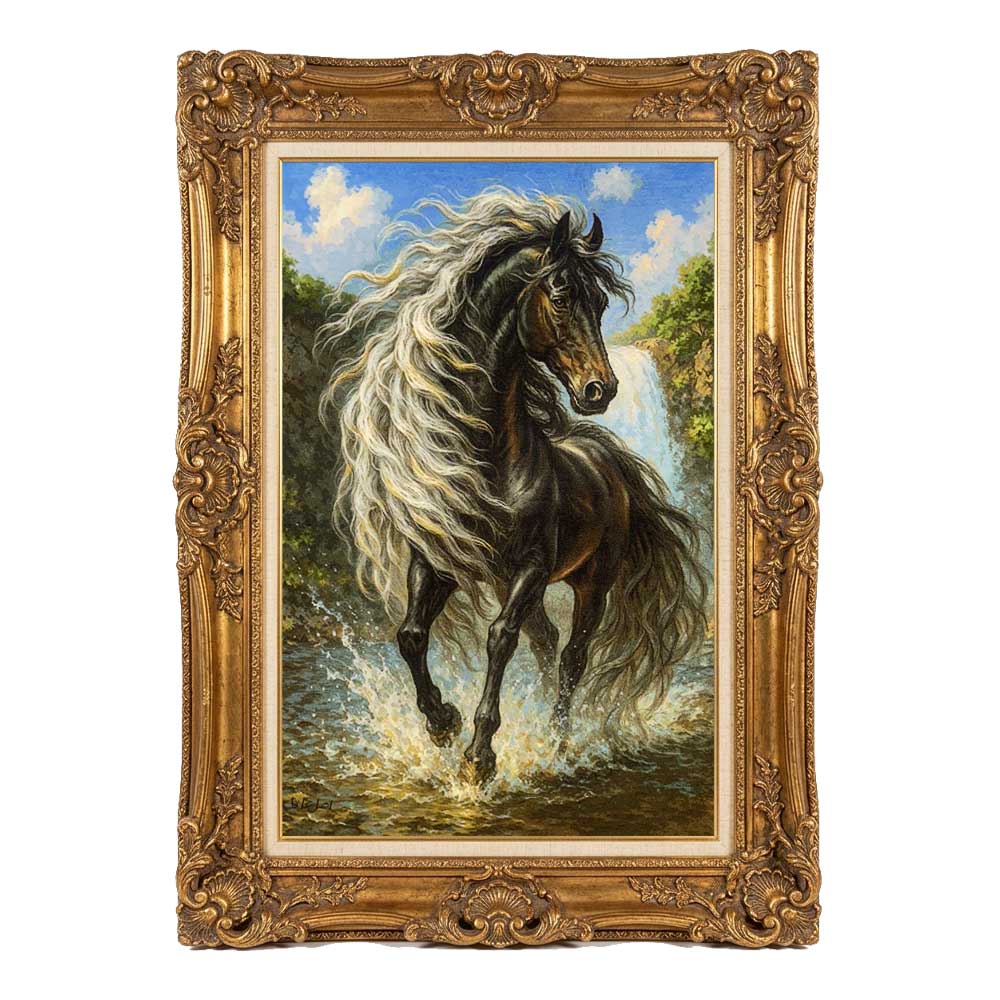Handmade Waterfall Horse silk tapestry
